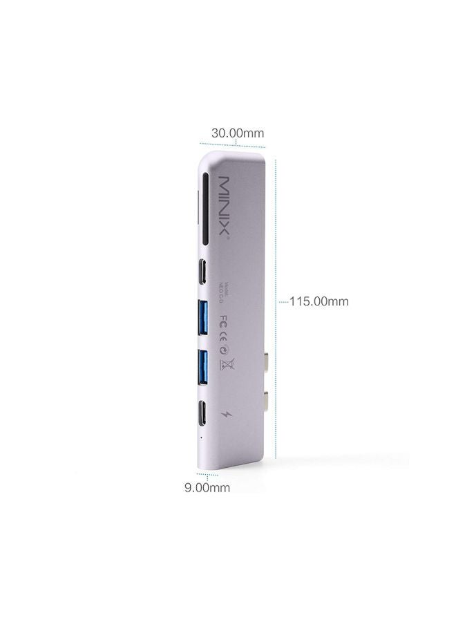 Minix - USB-C Multiport Adapter For Apple MacBook Pro Grey - Image 1