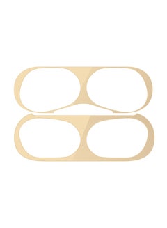 Generic 2-Piece Metal Dust Guard Sticker For Apple AirPods Pro 3 Case Gold  - Image 1