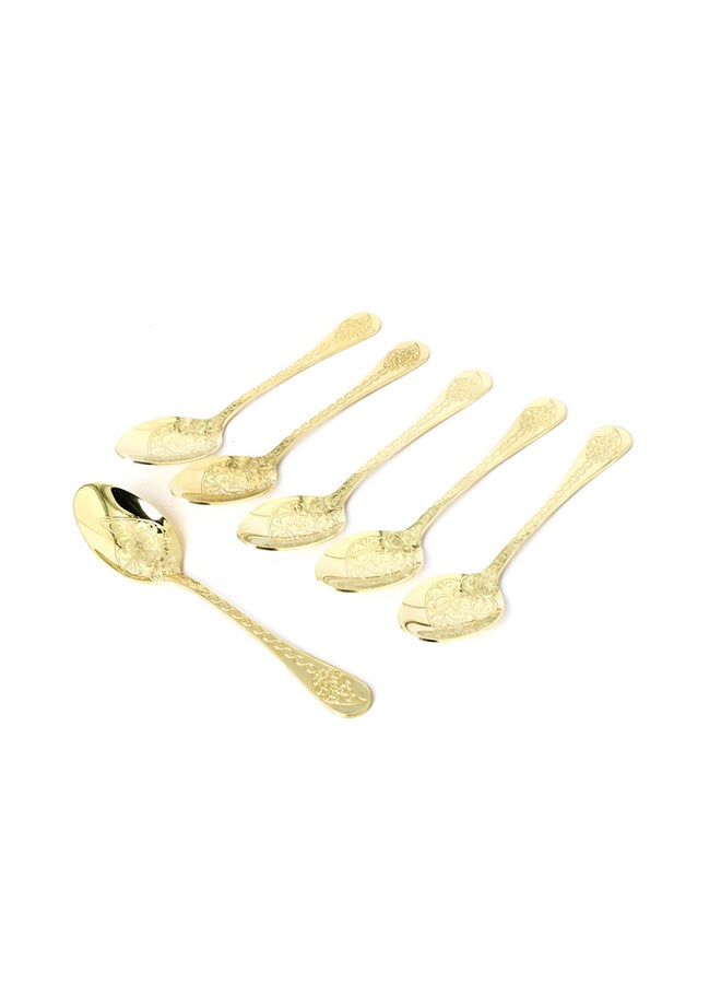 Soleter 6-Piece Aluminium Dinner Spoon Set Gold 12cm