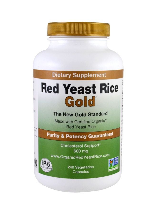 آي بي6 جولد مكمل غذائي بأرز الخميرة الحمراء من Red Yeast Rice Gold (600 مجم) - 240 كبسولة نباتية