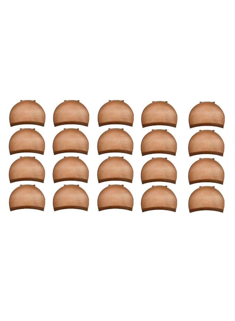 20-Piece Stretchy Hair Wig Cap Set Brown