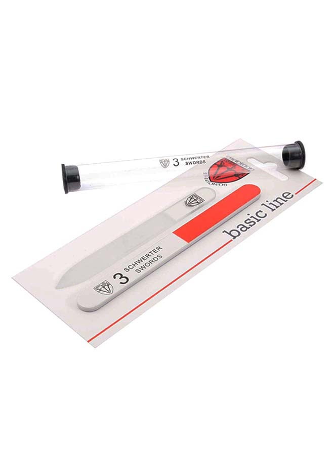 3 Swords Germany Double Sided Nail File With Nail Buffer And Tube Case White/Orange/Black - Image 1