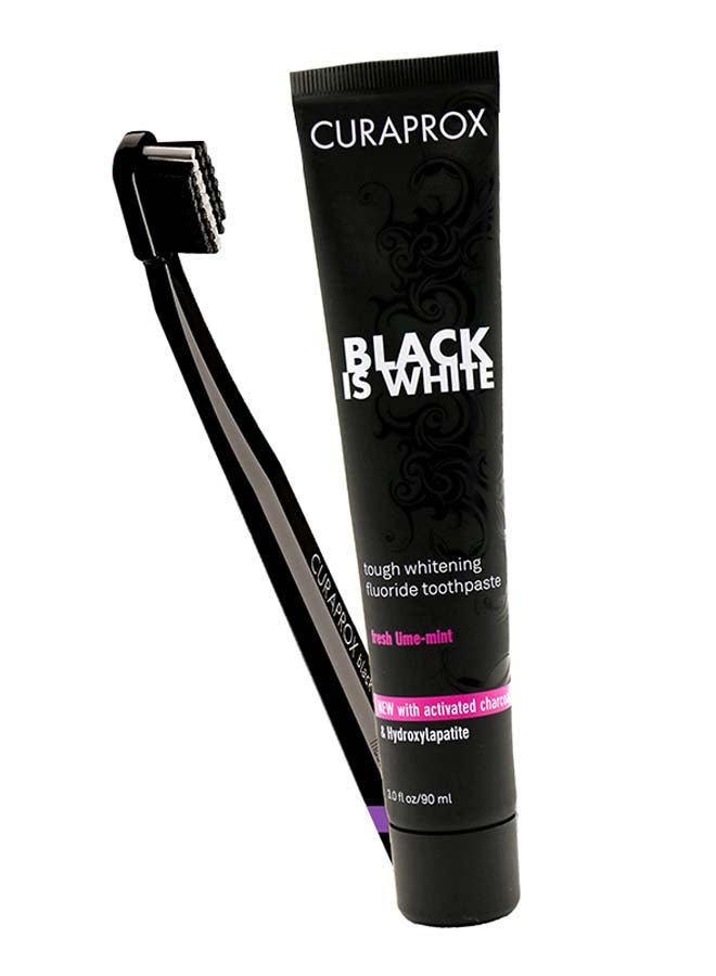 Black Is White Charcoal Toothpaste With Cs 5460 Toothbrush Black/Grey