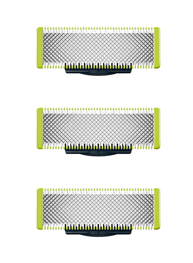 Philips - Pack Of 3 Oneblade Replacement Green/Silver 4.331X0.866X3.937 - Image 1