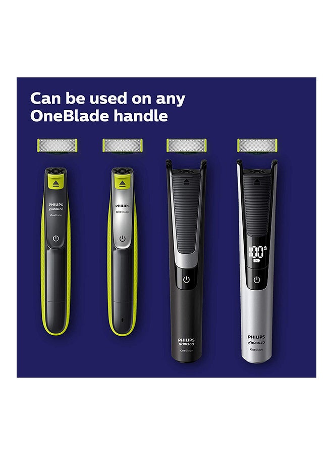 Philips - Pack Of 3 Oneblade Replacement Green/Silver 4.331X0.866X3.937 - Image 1