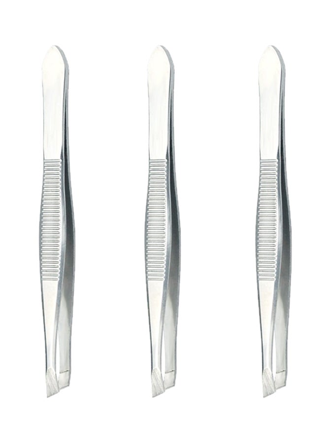 Pack Of 3 Slant Tweezers Silver 2.99X0.2X0.2 - v1580405308/N33725787A_1