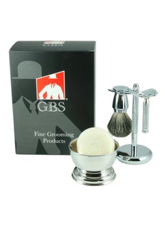 G.B.S Merkur Classic Shaving Gift Set Ivory/Silver 8X6X2.5cm  - Image 1