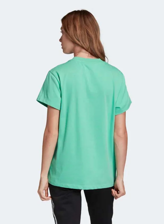 adidas Originals Boyfriend Trefoil T-Shirt in Green Prism Mint/White