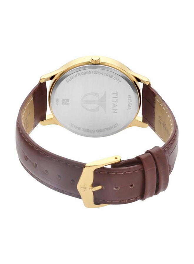 تيتان ساعة يد بعقارب وسوار مصنوع من الجلد طراز 1825YL01 للرجال - Image 2