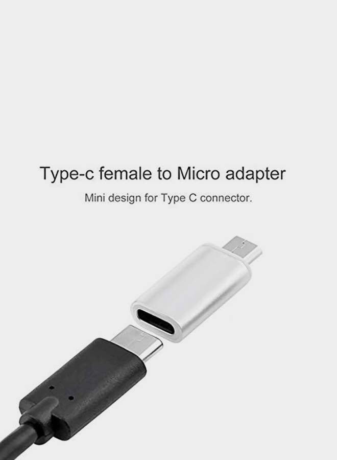 Generic - USB Type-C Male to Micro USB Adapter white - Image 1