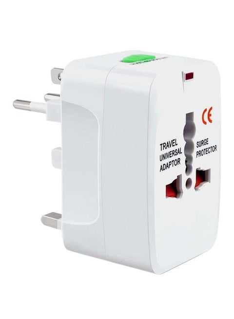 All-In-One Universal Travel Adapter Plug White
