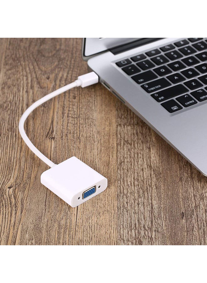 Generic - Mini Display Port To VGA Cable Adapter For Apple MacBook Pro White - Image 1