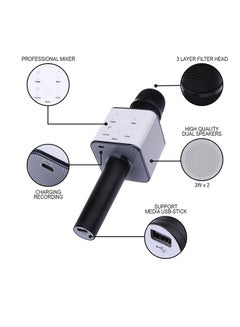 Generic Q7 Bluetooth Karaoke Microphone With Speaker wireless-microphone-black Black/White  - Image 4