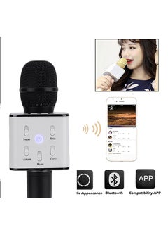 Generic Q7 Bluetooth Karaoke Microphone With Speaker wireless-microphone-black Black/White  - Image 5