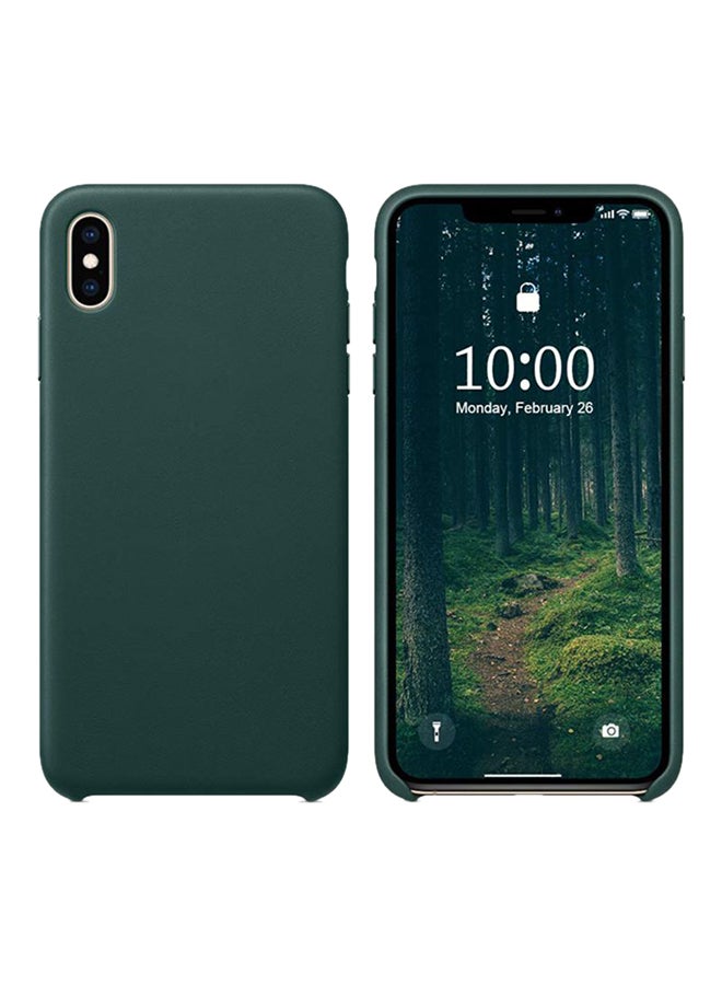 رير غطاء واقي من السيليكون لهاتف آيفون XS أخضر - Image 2
