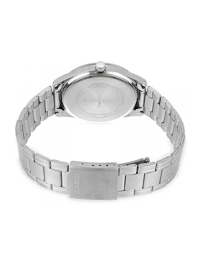 كاسيو ساعة يد بعقارب مقاومة للماء بسوار من الإستانلس ستيل من سلسلة دريس طراز MTP-V005D-7B - مقاس 28 مم - لون فضي للرجال - Image 2