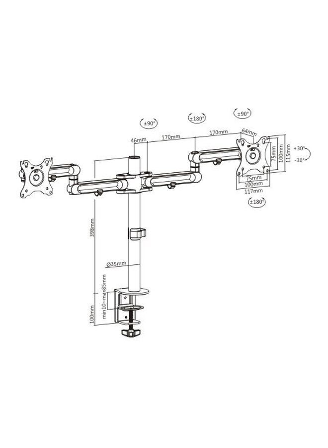 نيوستار مشبك حامل مناسب لشاشتين أسود - Image 2