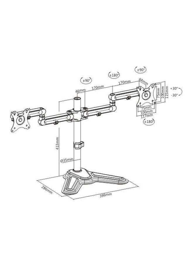 NEWSTAR Dual Monitor Stand Clamp Black - Image 2