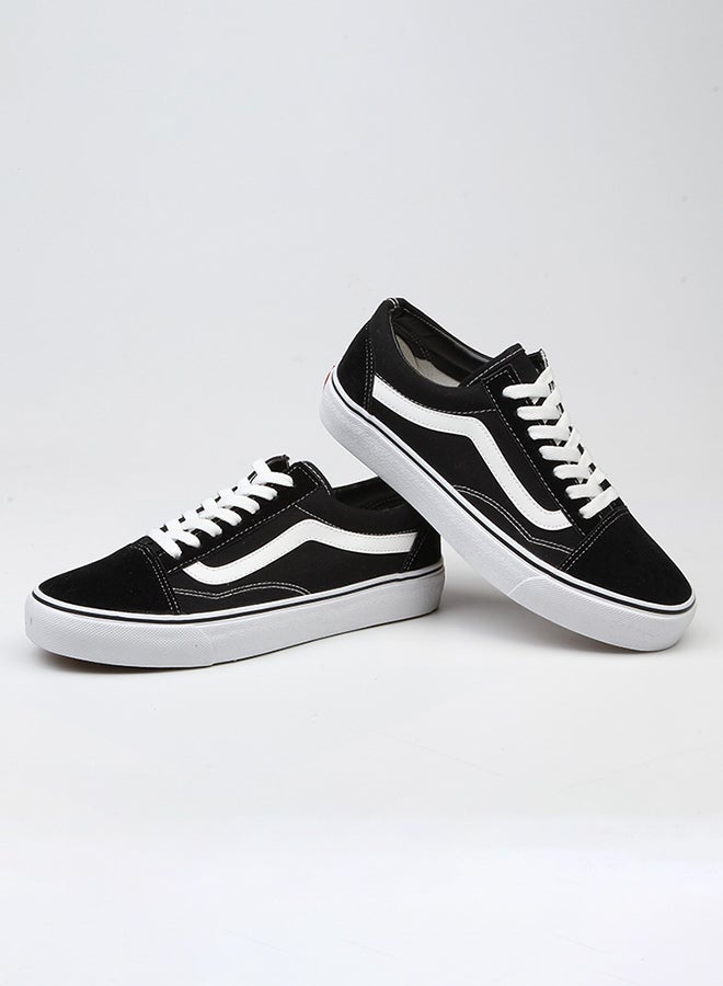 Lace Up Closure Lightweight Low Top Sneakers Black - Image 3