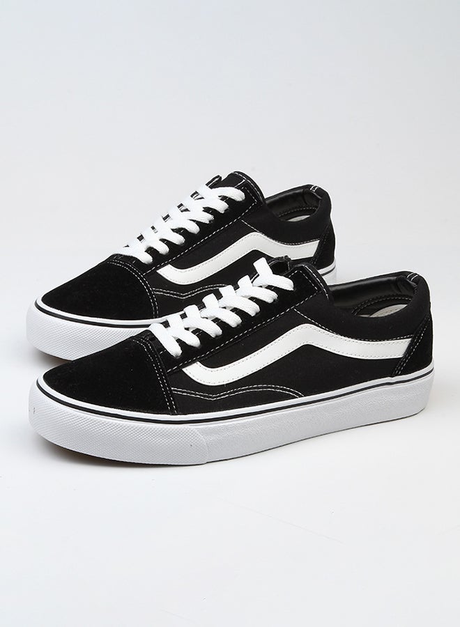 Lace Up Closure Lightweight Low Top Sneakers Black - Image 2