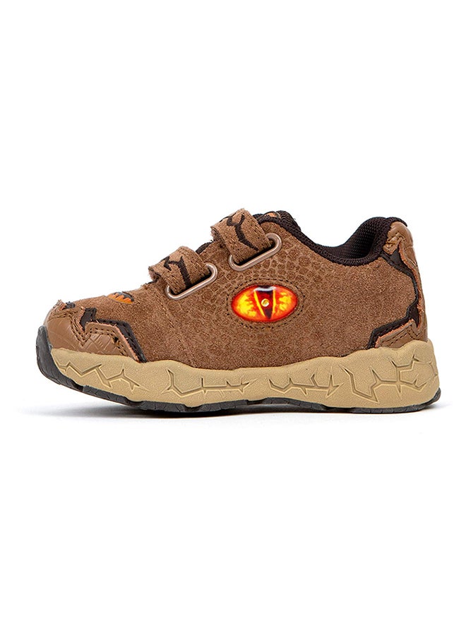 DINOSOLES - Hook And Loop Closure Low Top Sneakers Mocha - Image 1