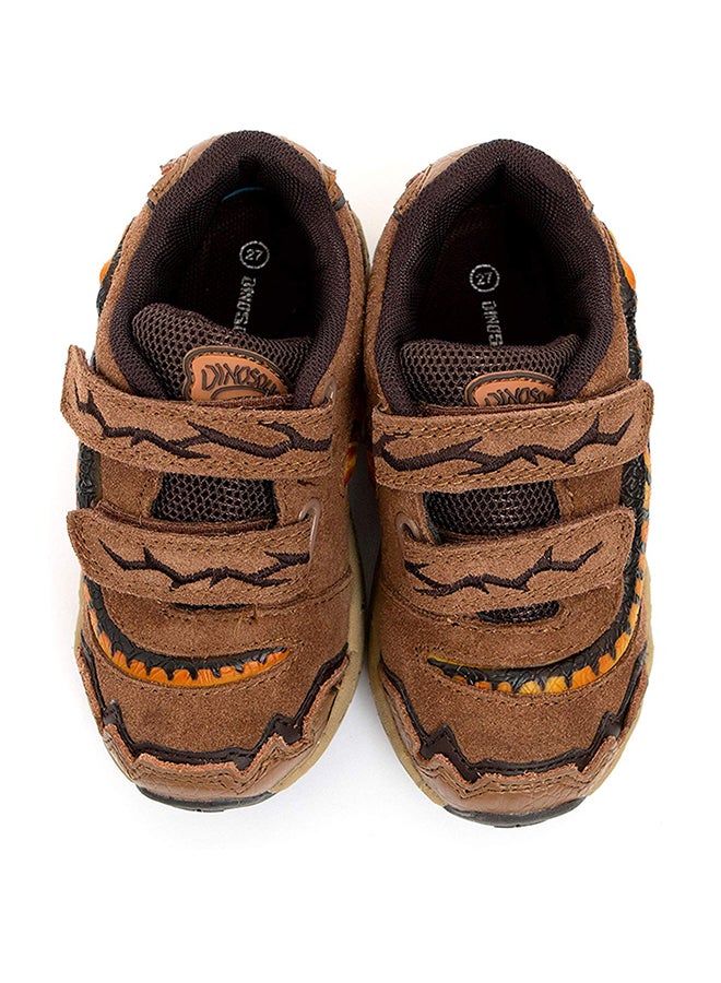 DINOSOLES - Hook And Loop Closure Low Top Sneakers Mocha - Image 1