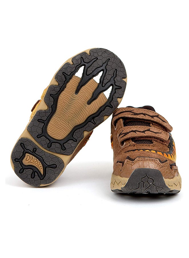 DINOSOLES - Hook And Loop Closure Low Top Sneakers Mocha - Image 1