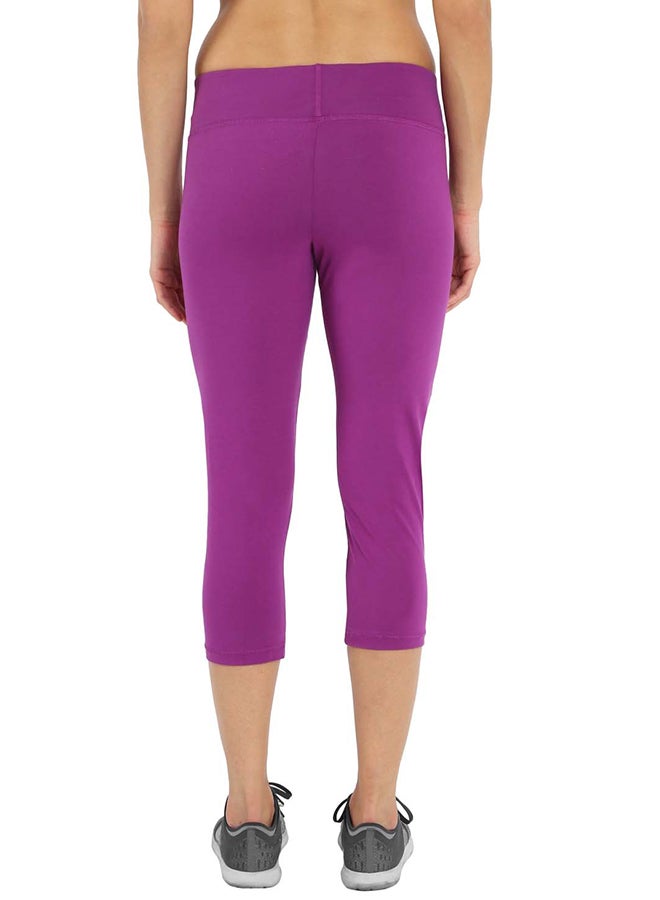 JOCKEY Solid Capri Sport Tights Purple  - Image 2