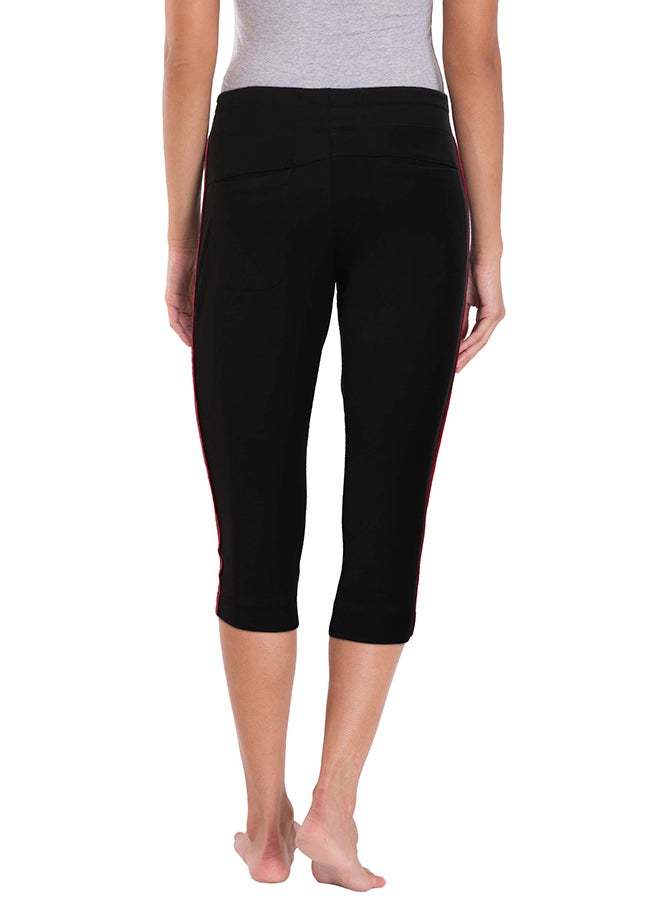 JOCKEY Solid Capri Sport Tights Black / Ruby  - Image 2