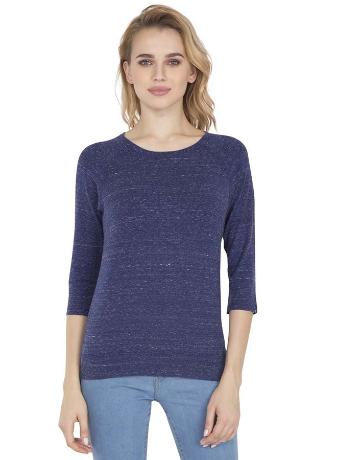 JOCKEY - Three Quarter Sleeve T-Shirt Imperial Blue Snow - Image 1