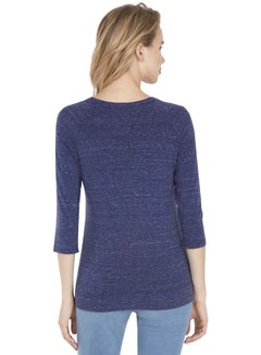 JOCKEY Three Quarter Sleeve T-Shirt Imperial Blue Snow  - Image 2