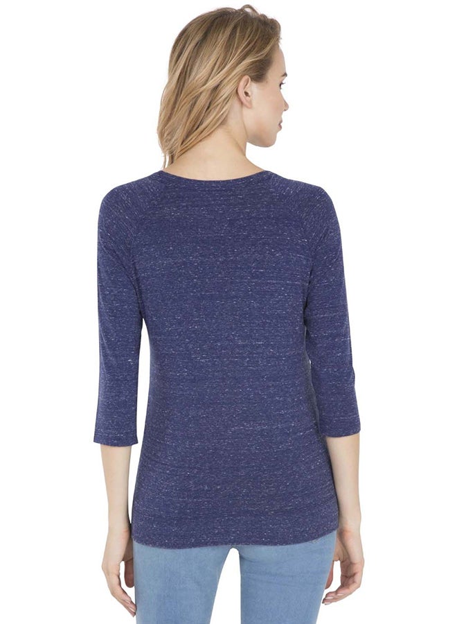 JOCKEY - Three Quarter Sleeve T-Shirt Imperial Blue Snow - Image 1