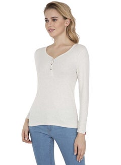 JOCKEY Three Fourth Sleeve T-Shirt Cream Melange  - Image 3