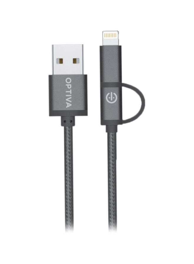 أوبتيفا كابل شحن ومزامنة بيانات من Lightning إلى USB-A أسود - Image 1