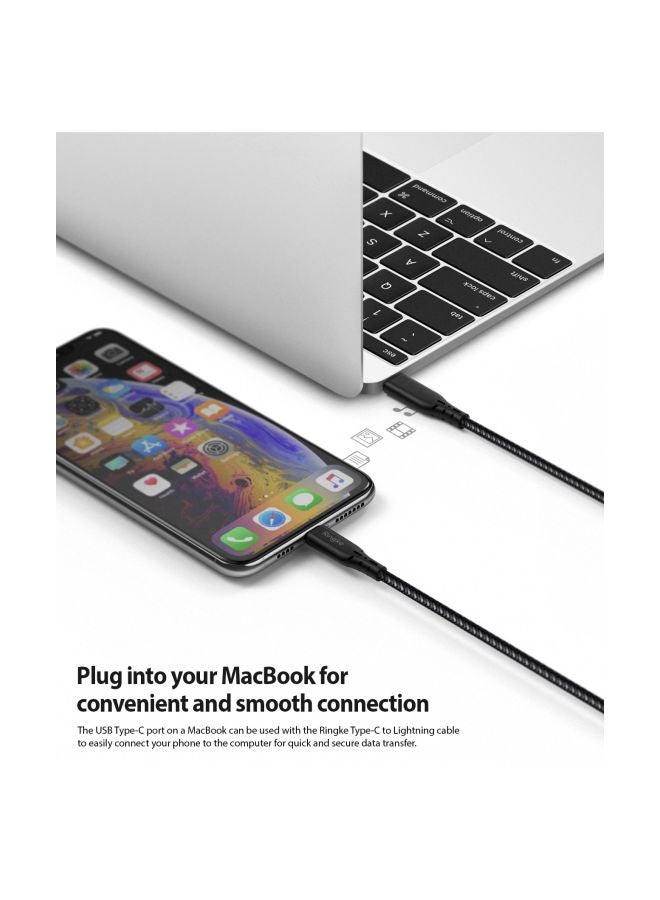 Ringke Type-C To Lightning Charging Cable Black - Image 5