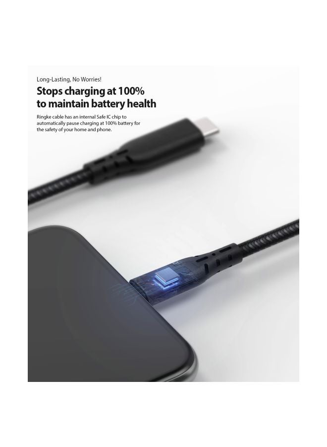 Ringke Type-C To Lightning Charging Cable Black - Image 4
