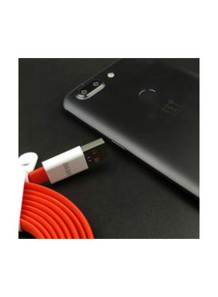 OnePlus Dash Charge Type-C Flat Charging Cable Red  - Image 5