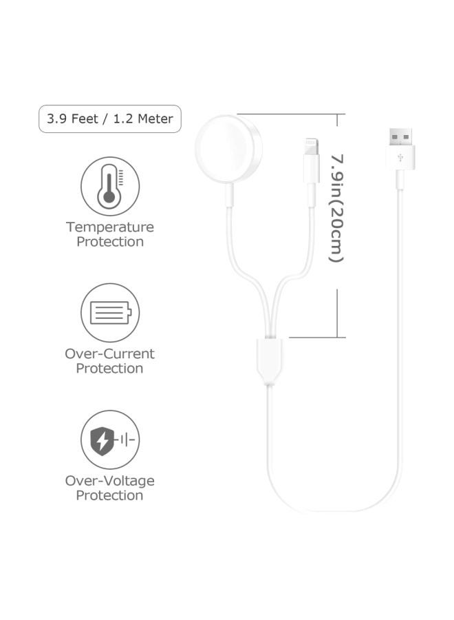 2-In-1 Data Sync Charging Cable White - Image 4