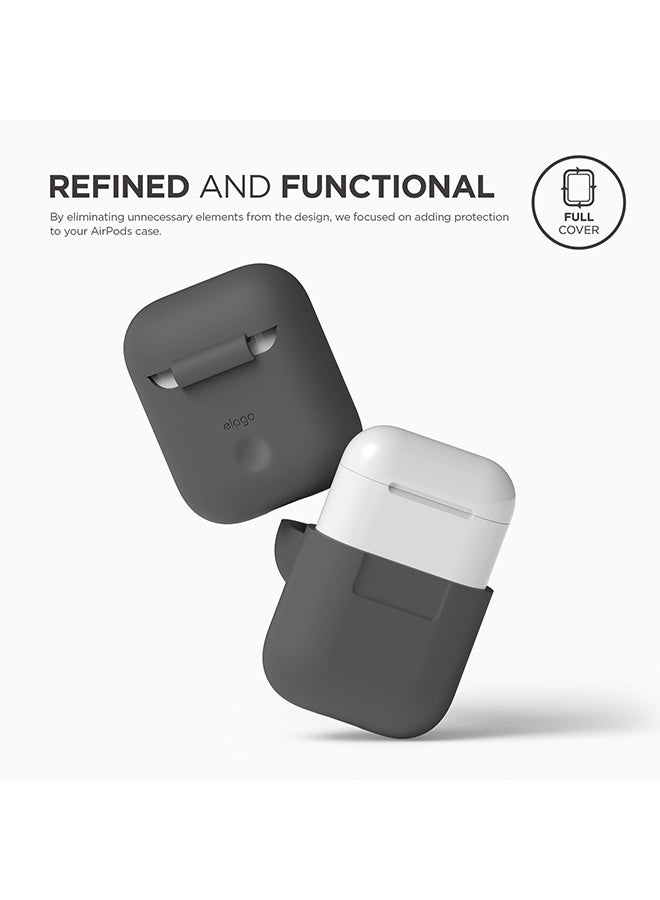 Scratch Resistant Silicon Case For Apple AirPods Dark Grey