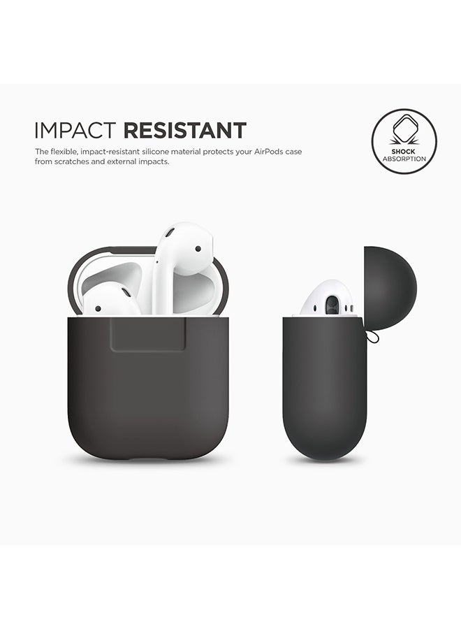 Scratch Resistant Silicon Case For Apple AirPods Dark Grey