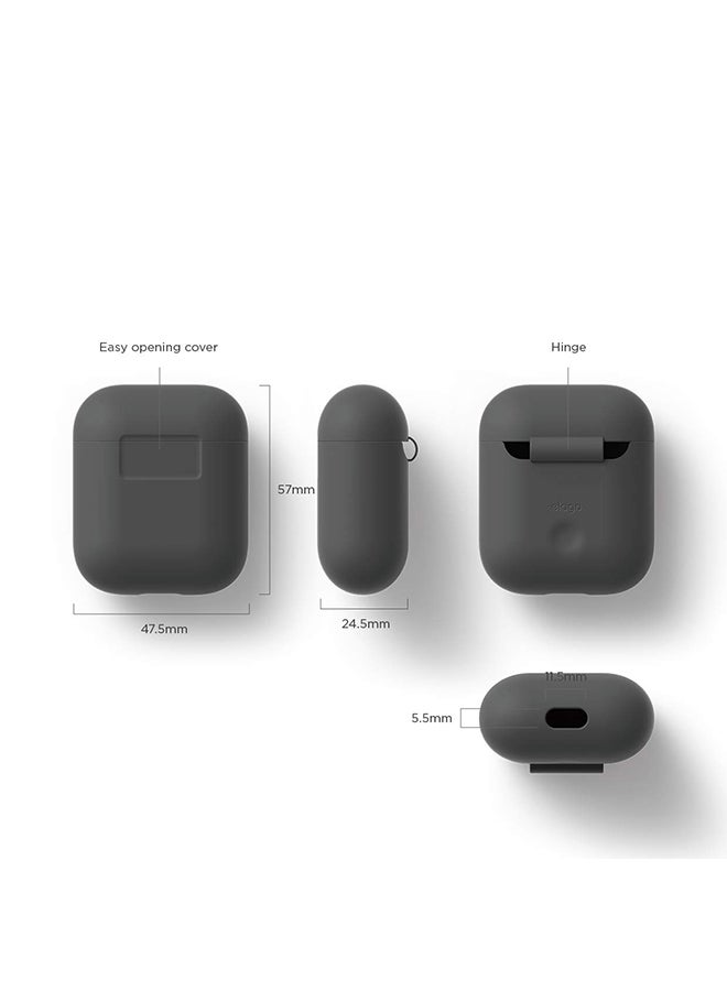 Scratch Resistant Silicon Case For Apple AirPods Dark Grey