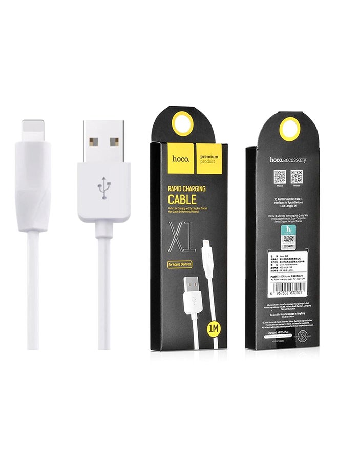 Hoco - Rapid Charging Cable For Apple iPhone White - Image 1