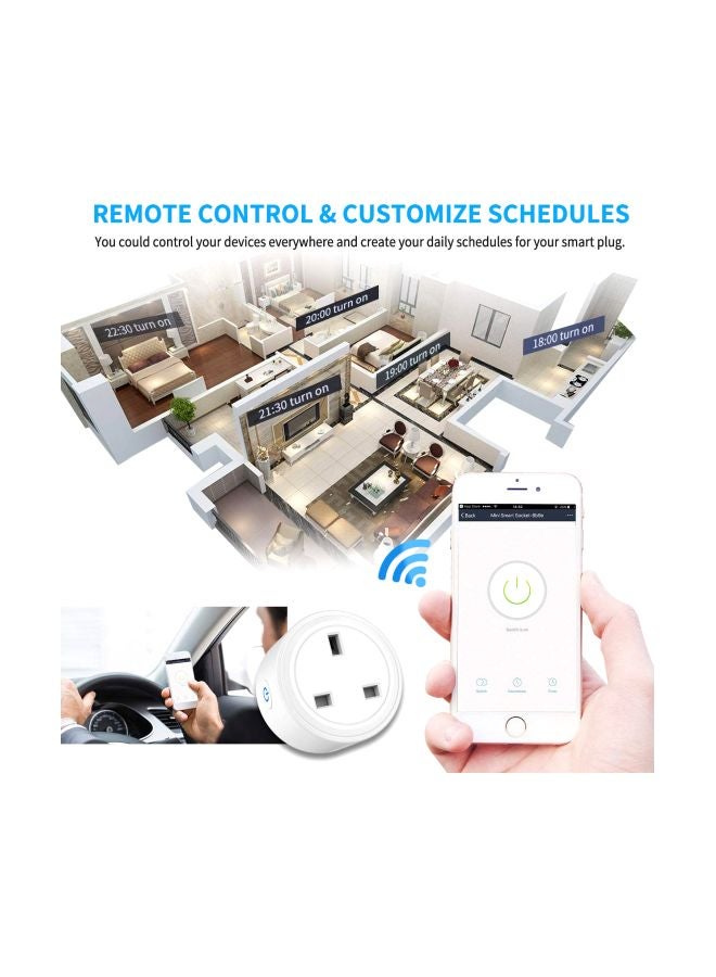 SmartLife - 3-Pin Wifi Plug White 6x6x5cm - Image 1
