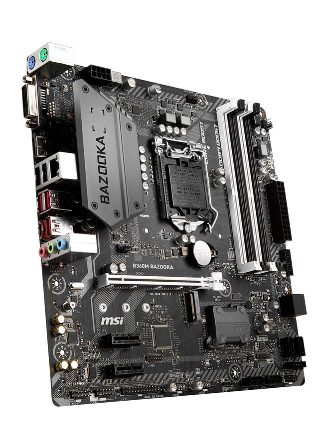 B360M Bazooka Socket 1151/B360/DDR4/S-ATA 600/Micro ATX Motherboard 9.6 x 9.6inch Black