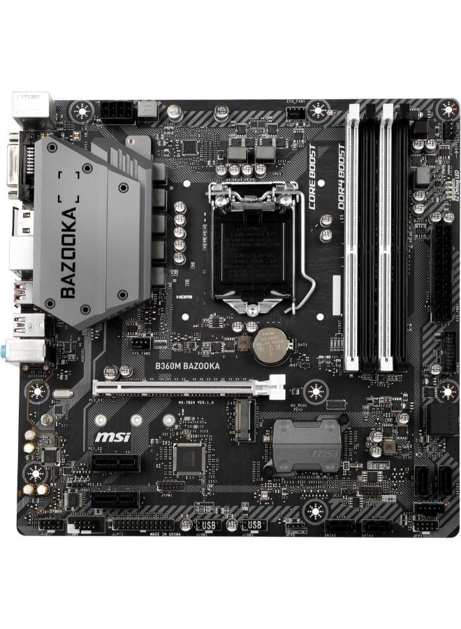 B360M Bazooka Socket 1151/B360/DDR4/S-ATA 600/Micro ATX Motherboard 9.6 x 9.6inch Black