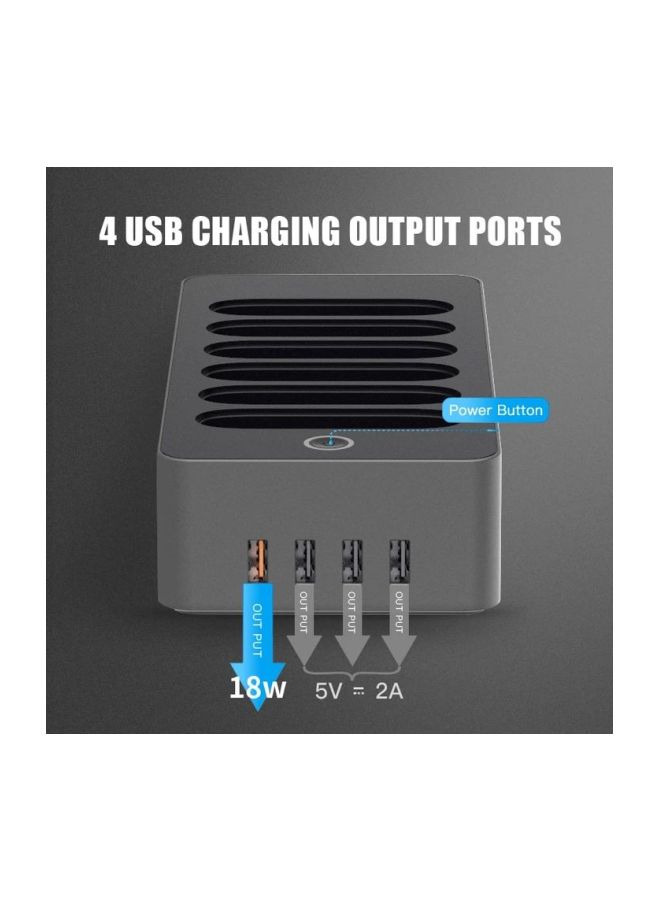 WST 10000.0 mAh 6 Charging Slot Power Bank Station Black/Grey - Image 2