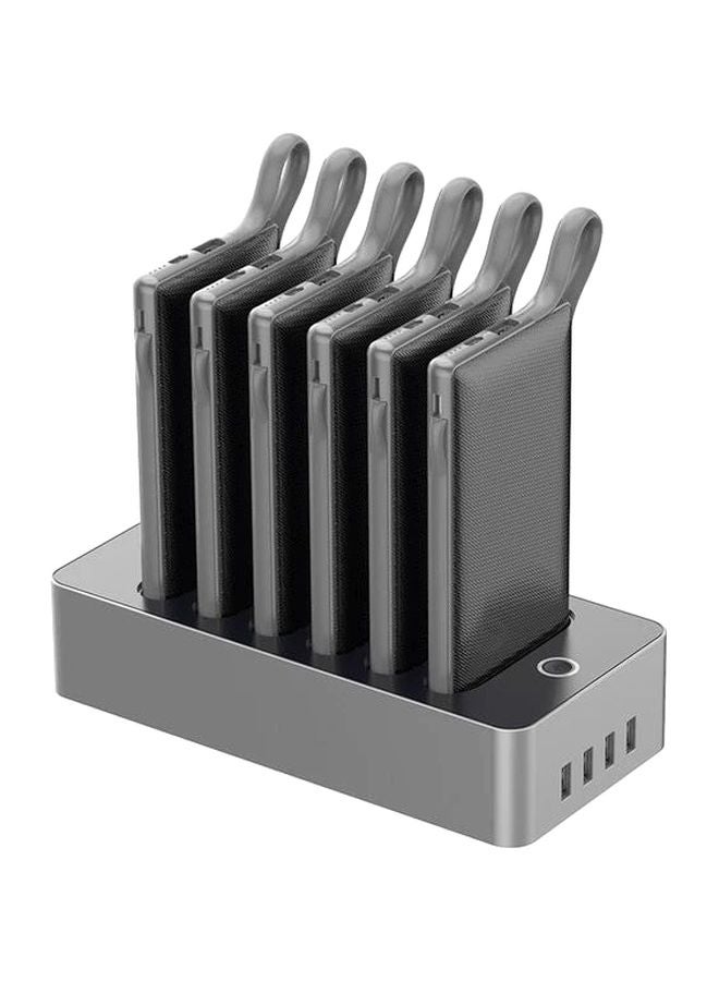 WST 10000.0 mAh 6 Charging Slot Power Bank Station Black/Grey - Image 1