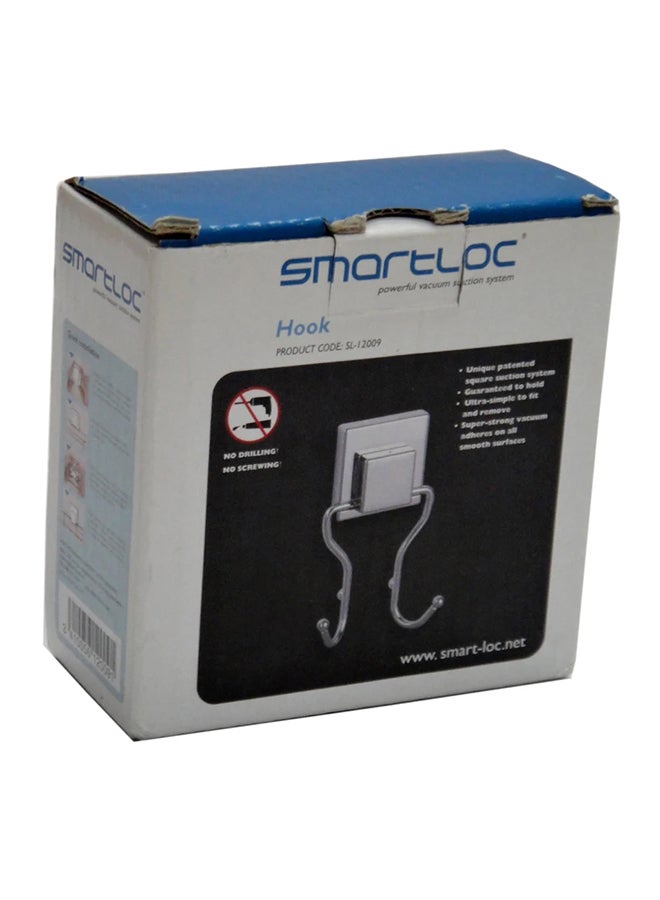 SMARTLOC - Wall Mounted Towel Hook Silver 10x5x14cm - Image 1