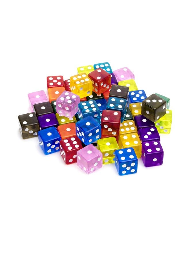 Brybelly Pack Of 50 Vintage Translucent Six-Sided Dice Set - Image 3