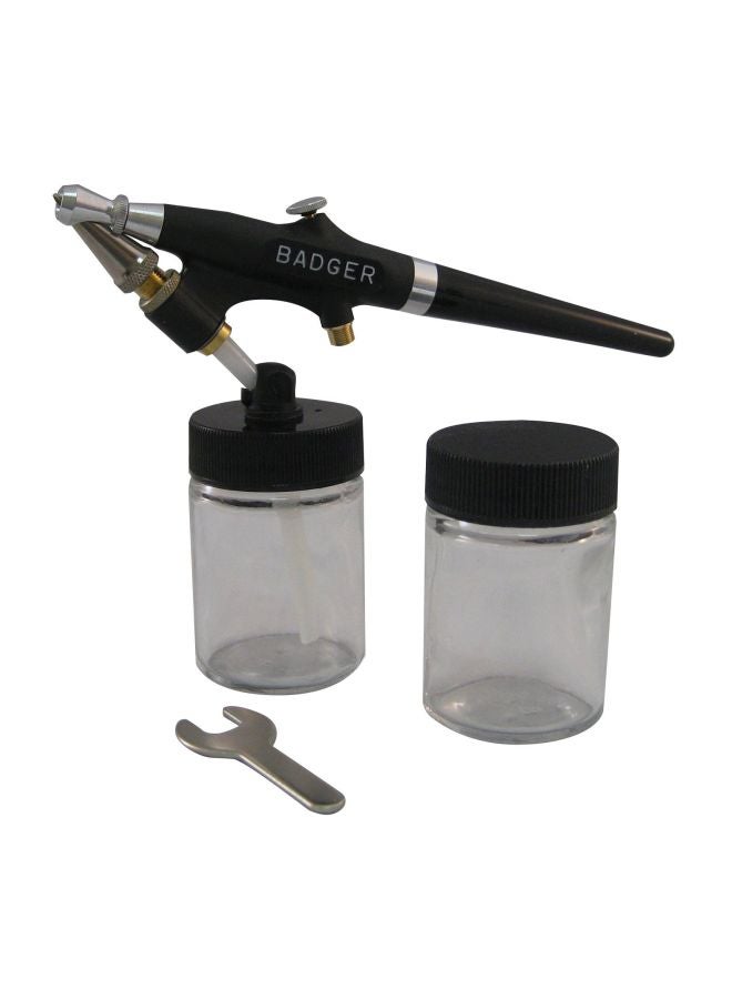 Badger Air-Brush Co. Single Head Airbrush 350-1M Black/Silver/Clear  - Image 2